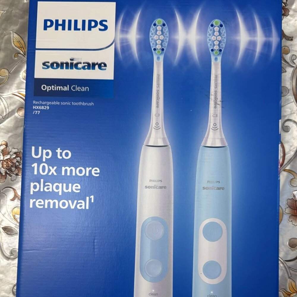 Philips Sonicare Optimal Clean Rechargeable Electric Toothbrush 2PK OB HX6829/77